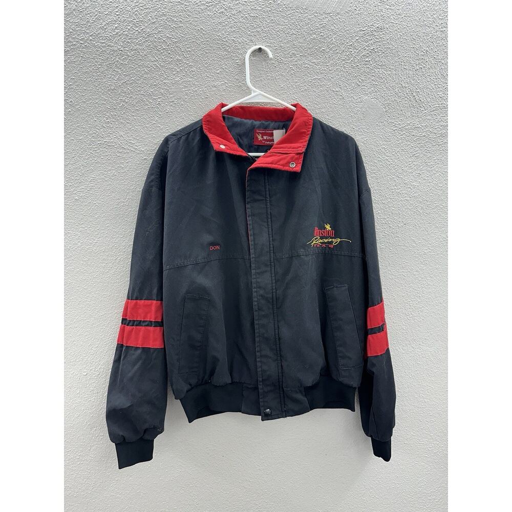 Winston by Swingster Mens Jacket Size Unknown Black Zip Up Racing Team Vintage